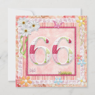 66e verjaardagsfeeststijl kaart