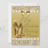 66e Verrassing Verjaardag Diner Gouden Hakken Diam Kaart (Voorkant)