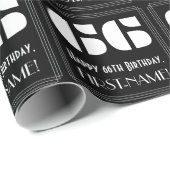 66ste verjaardag: Art Deco Geïnspireerde look "66" Cadeaupapier (Rol Hoek)