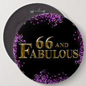 66ste verjaardag ronde button 6,0 cm (Voorkant /achterkant)