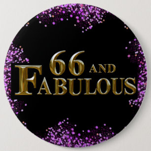 66ste verjaardag ronde button 6,0 cm