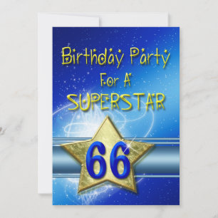 66ste verjaardag Uitnodiging voor een Superstar.