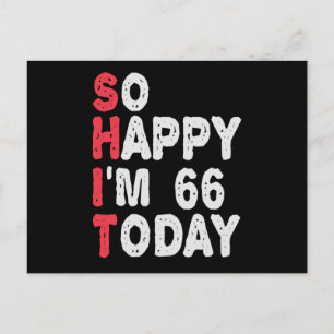 66ste verjaardag Zo blij dat ik vandaag 66 ben Cad Briefkaart