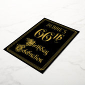 66ste verjaardagsfeest — Fancy Script & Aangepaste Folie Uitnodiging (Gedraaid)