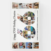 66ste verjaardagsfeest Nummer 66 fotocollage Spandoek (Verticaal)