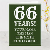  66ste verjaardagskaart voor vader of opa kaart (Gele Bloem)
