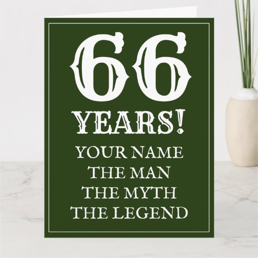  66ste verjaardagskaart voor vader of opa kaart (Voorkant)