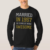 66th Anniversary for Men Married In 1957 Couples H T-shirt (Voorkant)