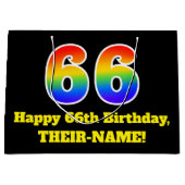 66th Birthday ~ Fun, kleurrijk, levendig, regenboo Groot Cadeauzakje (Voorkant)