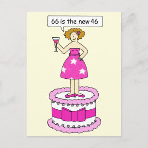 66th Birthday Humor 66 is de nieuwe 46 Cartoon Briefkaart
