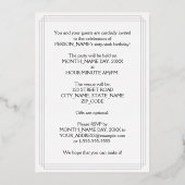 66th Birthday Party — Fancy script & aangepaste na Folie Uitnodiging (Achterkant)