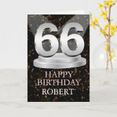 66th Birthday Spotlights Voeg een naam toe Kaart (Gele Bloem)