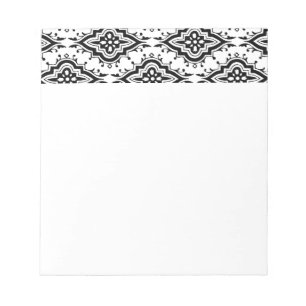 6700_ORNAMENTAL SIER ZWARTE WITTE DECORATIEF NOTITIEBLOK