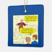673 Pastor gaat naar Fiddler Cartoon Keramisch Ornament (Links)