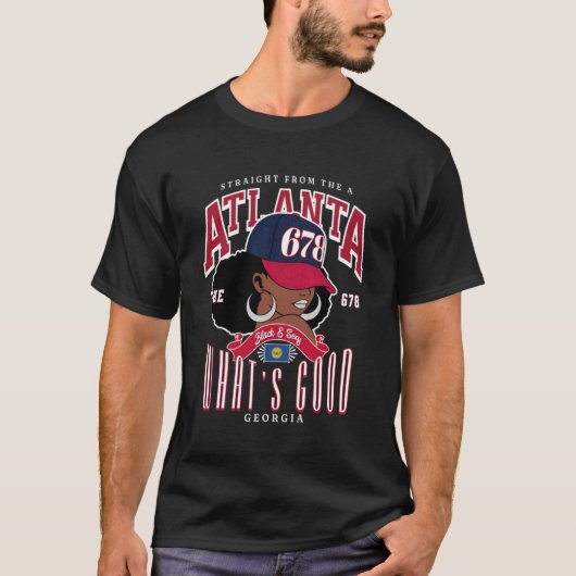678 ATL Netnummer Onverbloemd Gekleurd T-shirt (Voorkant)
