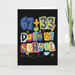 67 + 33 dagen school Kleurrijke klas Kaart