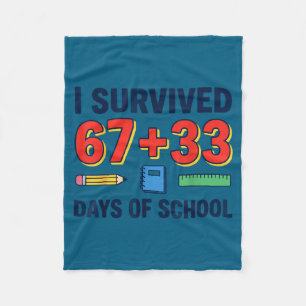 67+33 dagen school overleefd 100 dagen school fleece deken