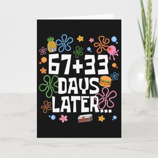 67+33 Days Later 100 Days Of School Teacher Six Se Kaart (Voorkant)