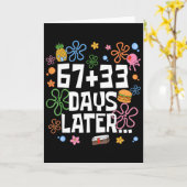 67+33 Days Later 100 Days Of School Teacher Six Se Kaart (Gele Bloem)