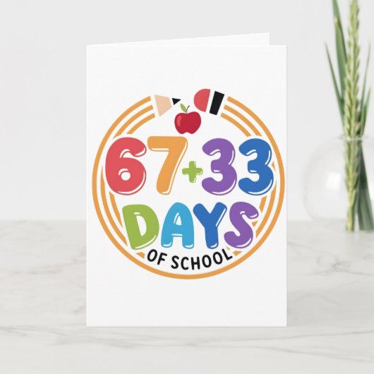 67 + 33 Days of School Colorful Fun Classroom. Kaart (Voorkant)