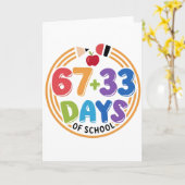 67 + 33 Days of School Colorful Fun Classroom. Kaart (Gele Bloem)