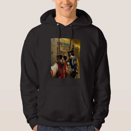 67+33 Days of School Funny Cat 67Meme Cool Student Hoodie (Voorkant)