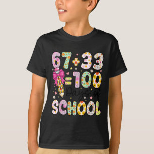 67 33 School Dagen Voor Meisjes Onderwijzer 100ste T-shirt