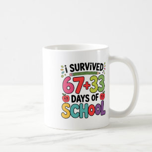 67+33 School Wiskunde Vergelijking Grappig 100ste Koffiemok