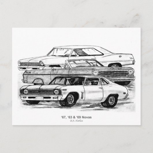 67, 63, 69 Novas - BW geen grens Briefkaart (Voorkant)