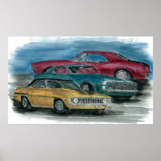 67, 68, 69 CAMAROS afdrukken Poster