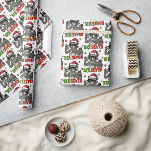 67 6 7 kerst zes zeven meme cadeaupapier