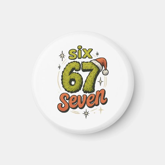 67, 6-7 meme, 6 7 funny, 67 christmas magneet (Voorkant)