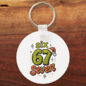 67, 6-7 meme, 6 7 grappig, 67 kerst sleutelhanger (Voorkant)