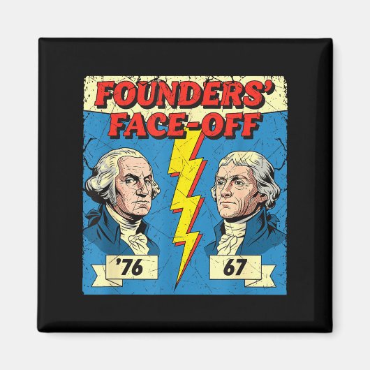 67 76 George Washington Thomas Jefferson Geschiede Magneet (Voorkant)