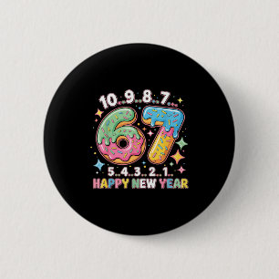 67 aftelling Gelukkig Nieuwjaar 2026 Grappige Donu Ronde Button 5,7 Cm