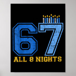 67 Alle 8 Nachten Hanukkah Joods Chanukah Zes Zeve Poster