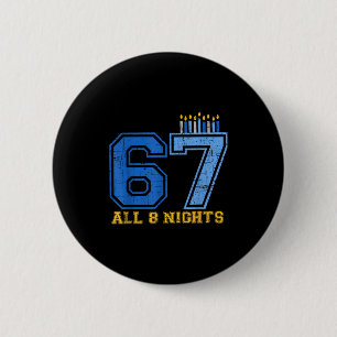 67 Alle 8 Nachten Hanukkah Joods Chanukah Zes Zeve Ronde Button 5,7 Cm