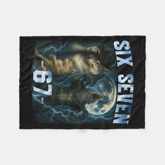 67 Alpha Wolf Meme Funny Graphic Tee Six Seven Hum Fleece Deken (Voorkant (Horizontaal))
