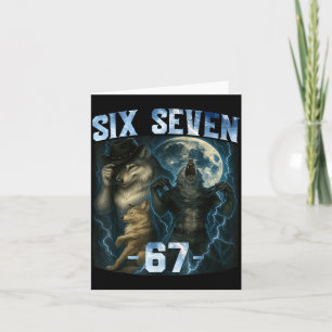 67 Alpha Wolf Meme Grappig Grafisch T-shirt Six Se Kaart