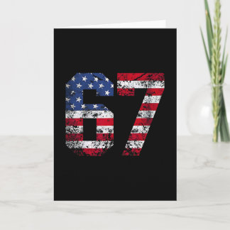67 American Flag Meme Funny Six Seven Gen Alpha Sl Kaart