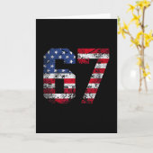 67 American Flag Meme Funny Six Seven Gen Alpha Sl Kaart (Gele Bloem)