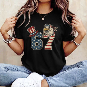 67 Amerikaanse Vlag Adelaar 4 juli Patriottisch T-shirt