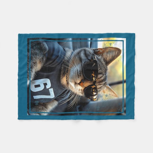 67 And Still Cool Funny Birthday Meme Cat  Fleece Deken (Voorkant (Horizontaal))