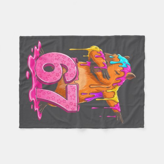 67 Animals Funny 67 Brainrot Youth Kids Capybara 6 Fleece Deken (Voorkant (Horizontaal))