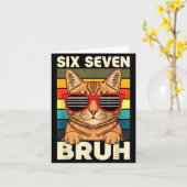 67 Animals Funny 67 Brainrot Youth Kids Cat 67  Kaart (Gele Bloem)