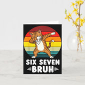 67 Animals Funny 67 Brainrot Youth Kids Cat 67  Kaart (Gele Bloem)