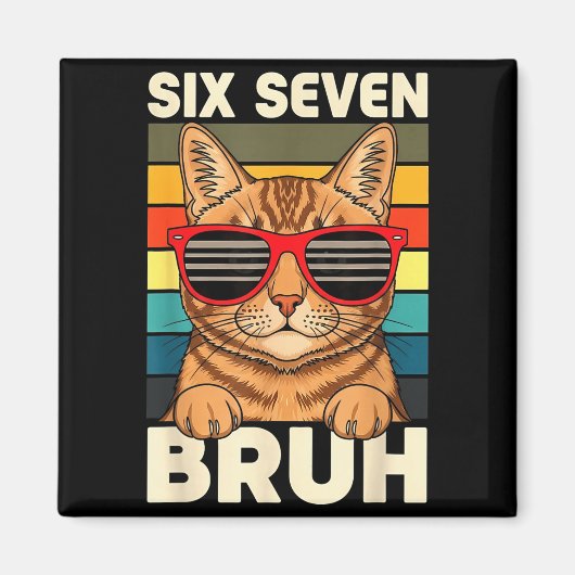 67 Animals Funny 67 Brainrot Youth Kids Cat 67  Magneet (Voorkant)