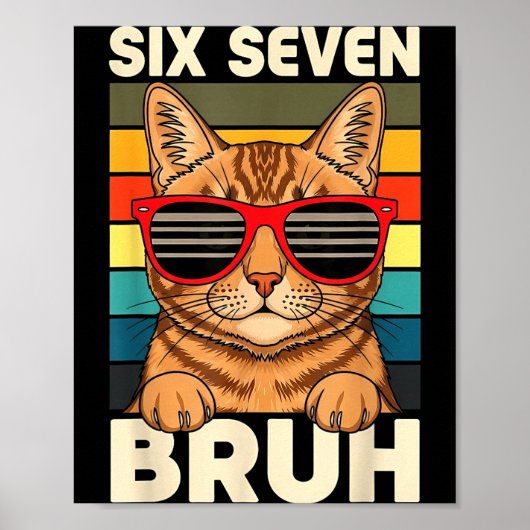 67 Animals Funny 67 Brainrot Youth Kids Cat 67  Poster (Voorkant)