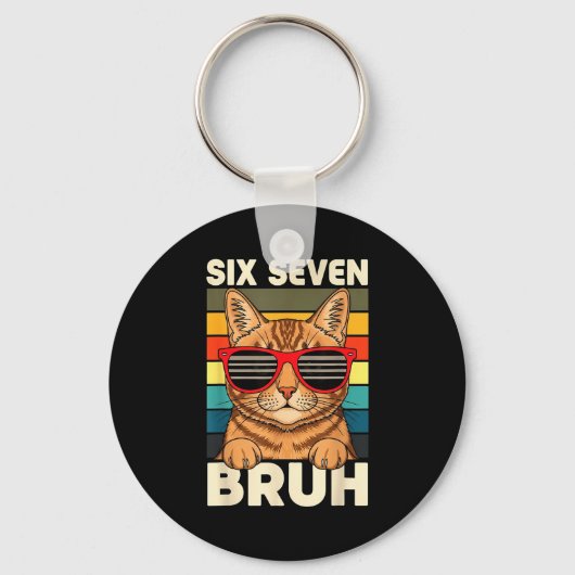 67 Animals Funny 67 Brainrot Youth Kids Cat 67  Sleutelhanger (Voorkant)