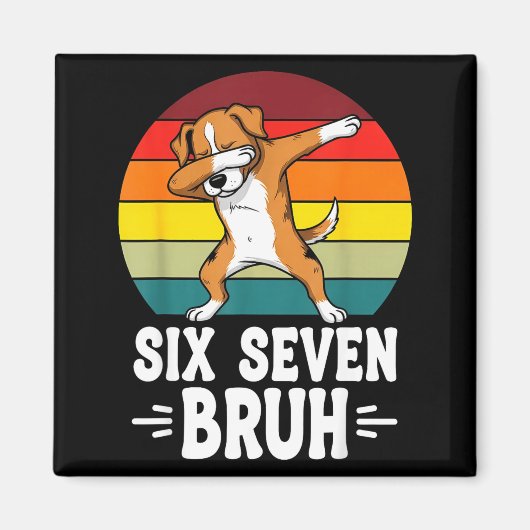 67 Animals Funny 67 Brainrot Youth Kids Dog 67  Magneet (Voorkant)